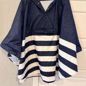 J. Crew Navy and White on the go rain poncho